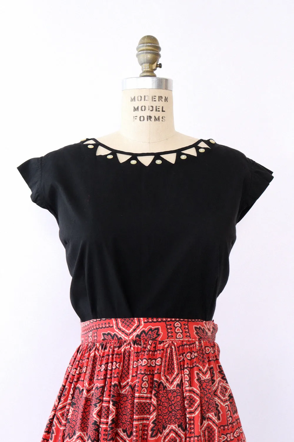 1950s Cotton Cut-Out Top L