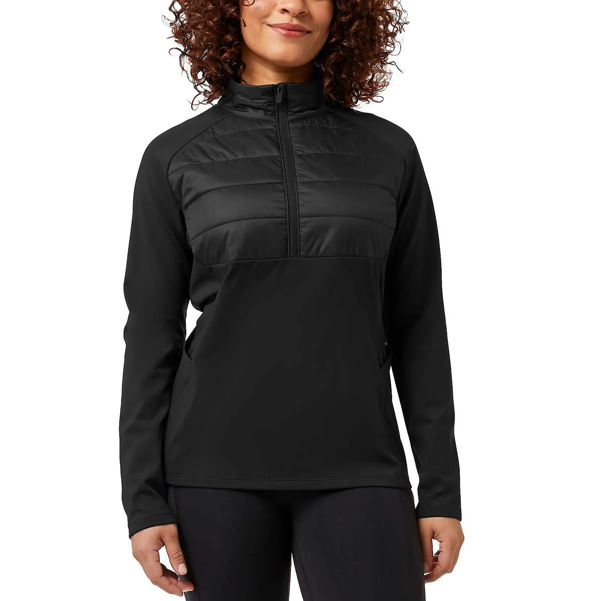 32 Degrees Women's Half Zip Fleece Lined Stretch Comfort Sweatshirt Active Top