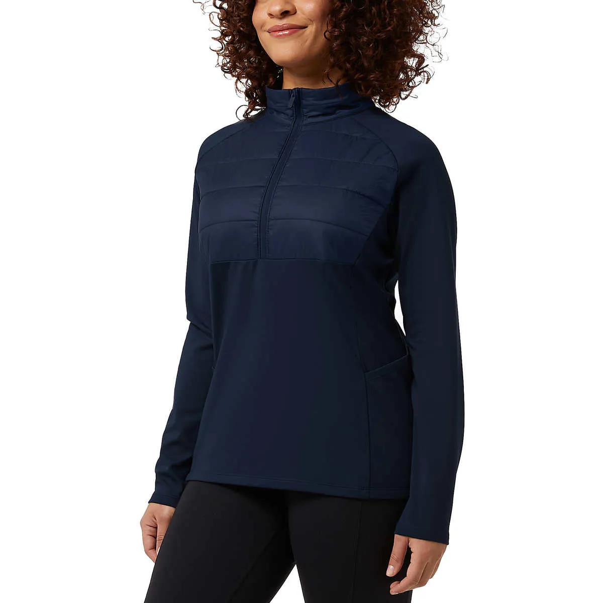 32 Degrees Women's Half Zip Fleece Lined Stretch Comfort Sweatshirt Active Top