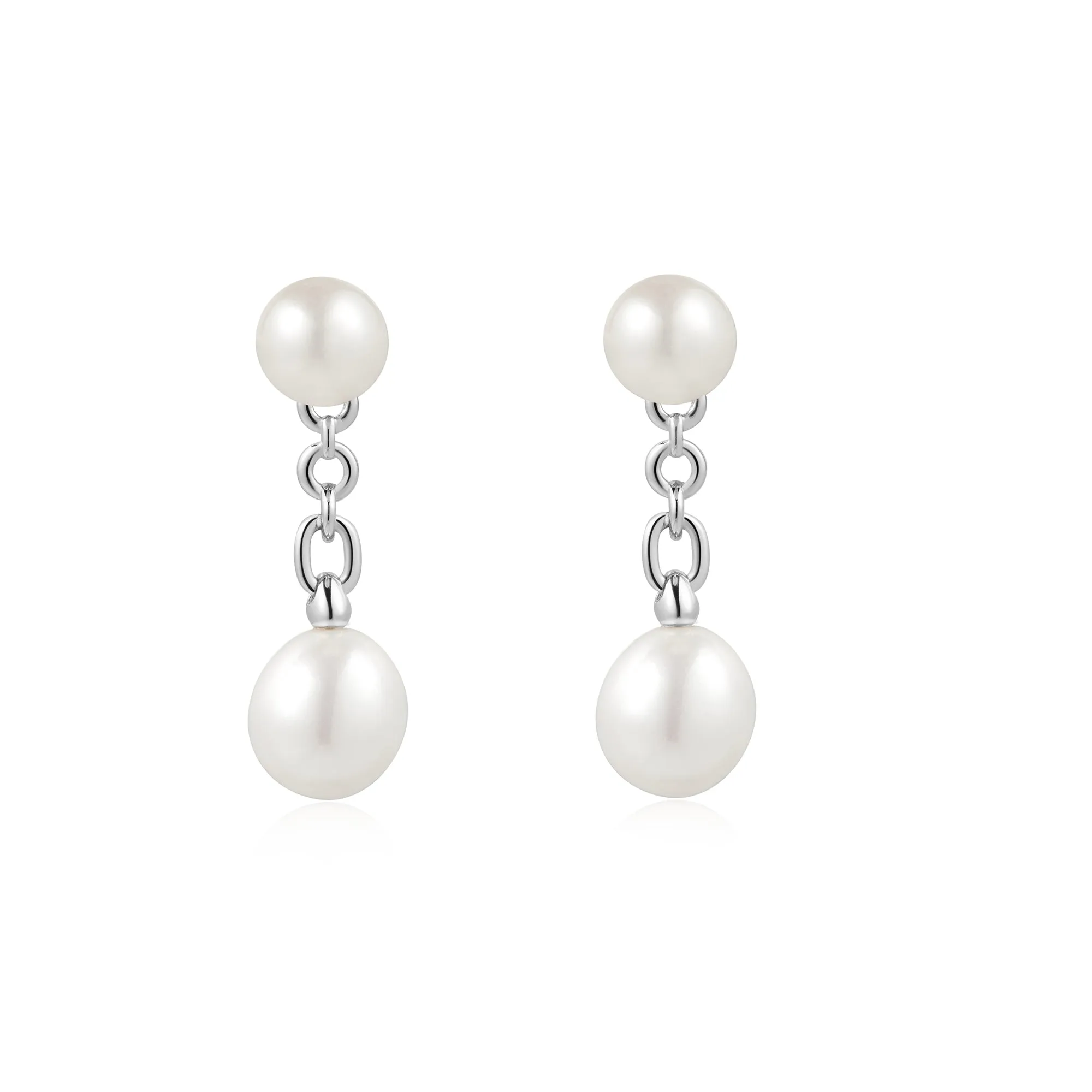 Ania Haie Silver Freshwater Pearl Stud Ear Jackets E058-06H