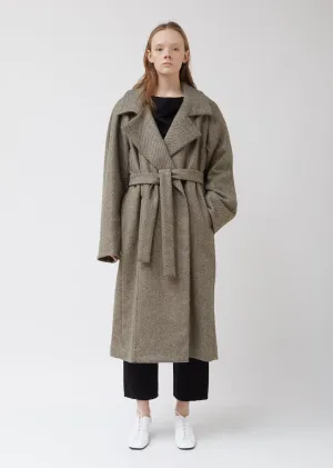 Asymetrical Wool Wrap Coat