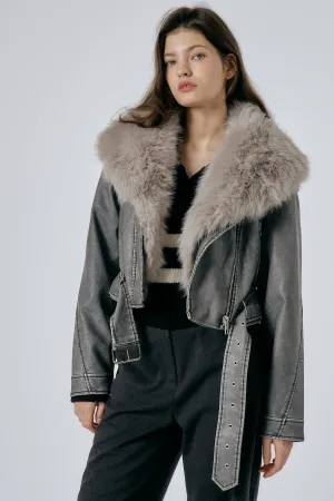 Celina Detachable Fur Rider Jacket