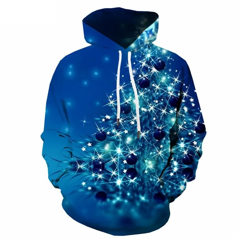 Christmas Hoodie Men Christmas Tree Sweatshirt Printed Party 3d Printed New Year Hooded Casual