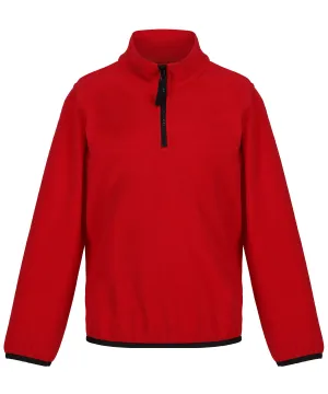 Classic Red/Black - Kids half-zip microfleece