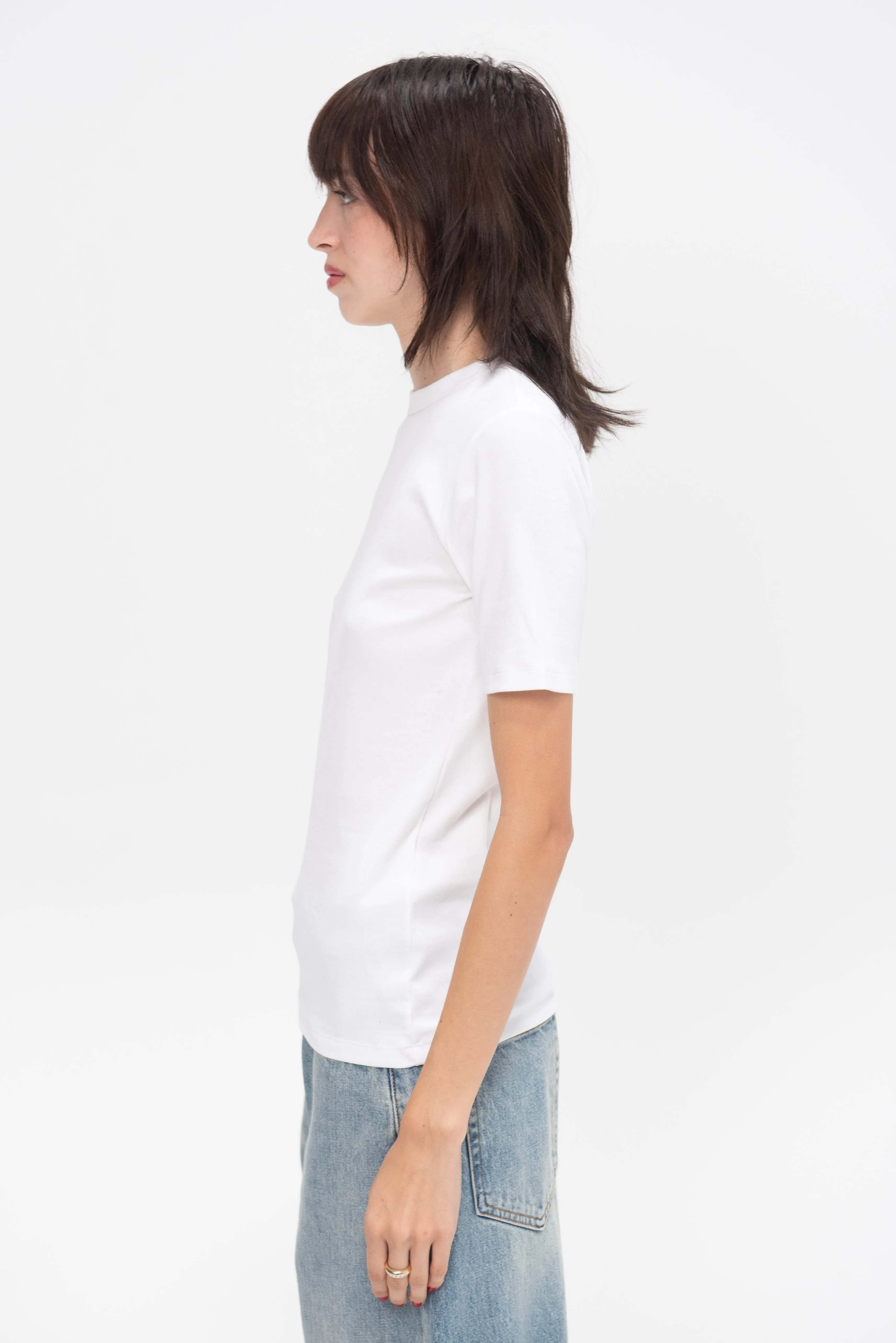 Classic Rib Tee, White