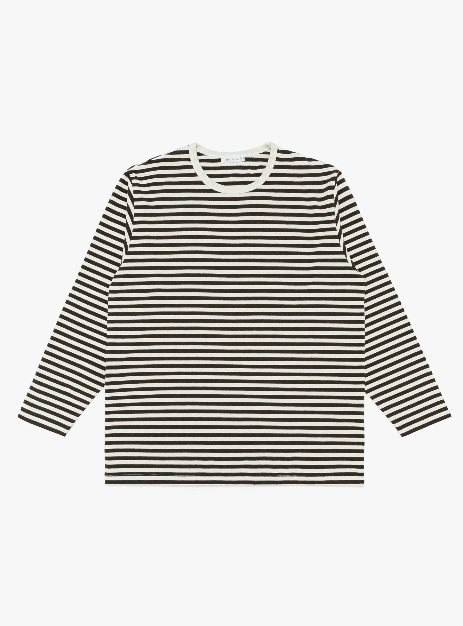 COOLMAX Stripe Jersey Long Sleeve Tee Brown & Natural