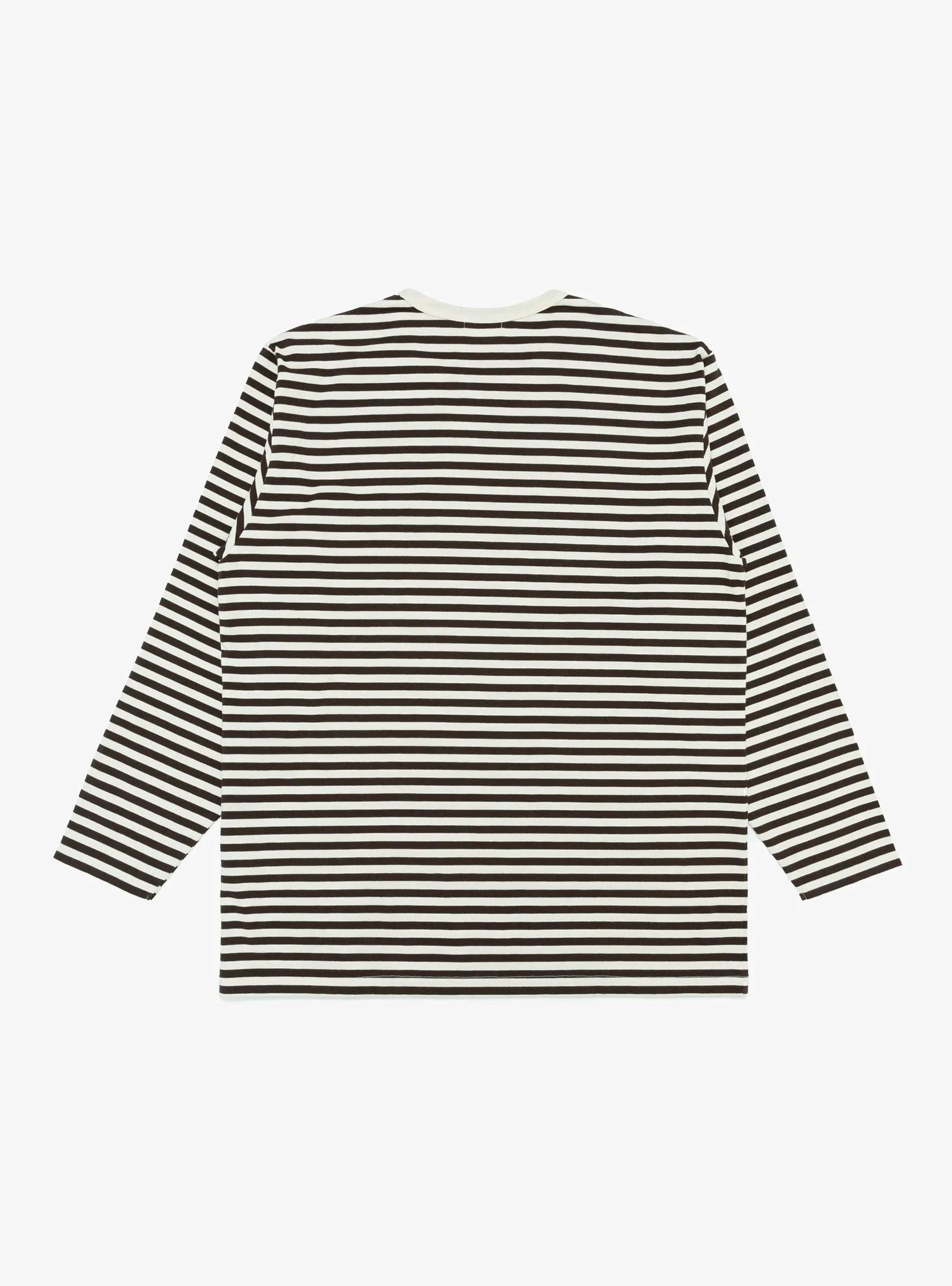 COOLMAX Stripe Jersey Long Sleeve Tee Brown & Natural