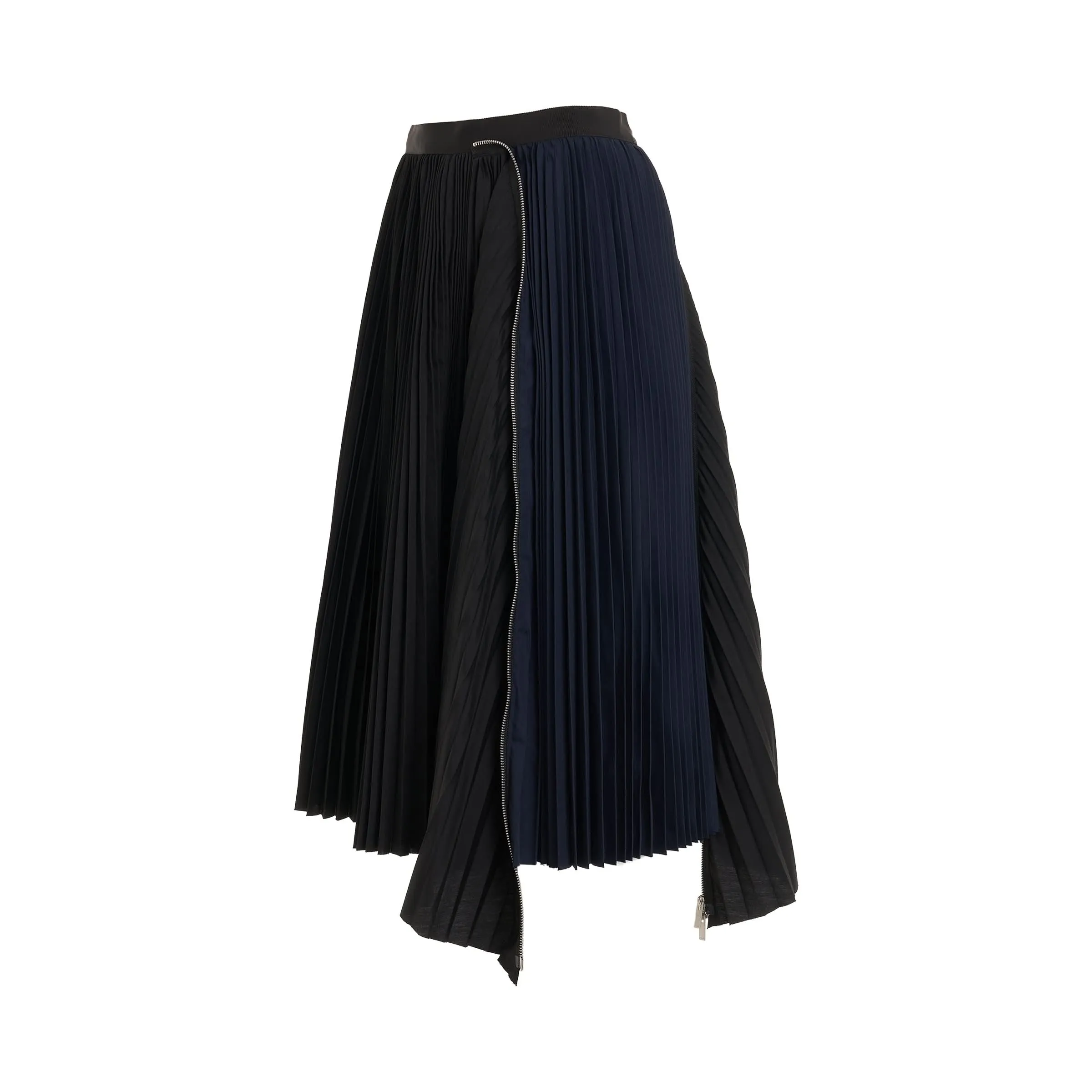 Cotton Zipper Skirt in Black