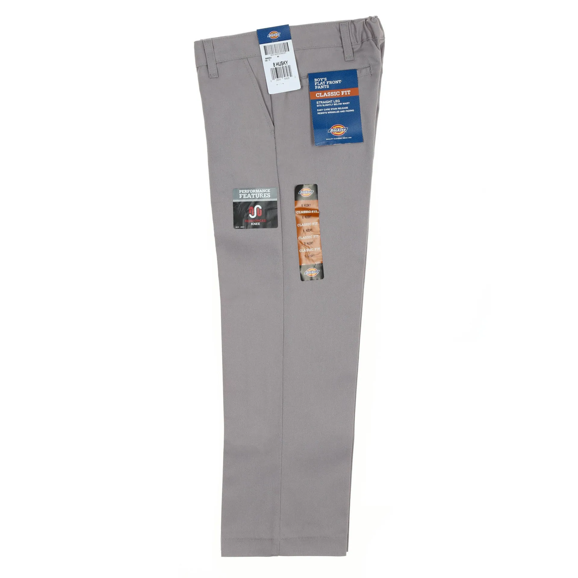 Dickies Boys' Flat Front Husky Pant - Silver