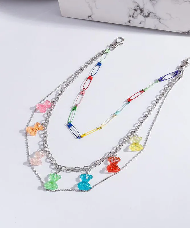 DIY Silk Metal Layered Little Bear Tassel Waist Chain PO065