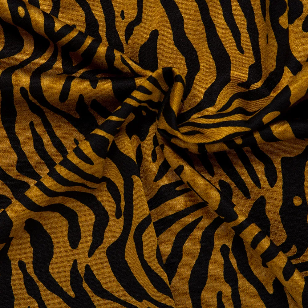 European Printed Knit - SOPHIA - Zebra - Mustard