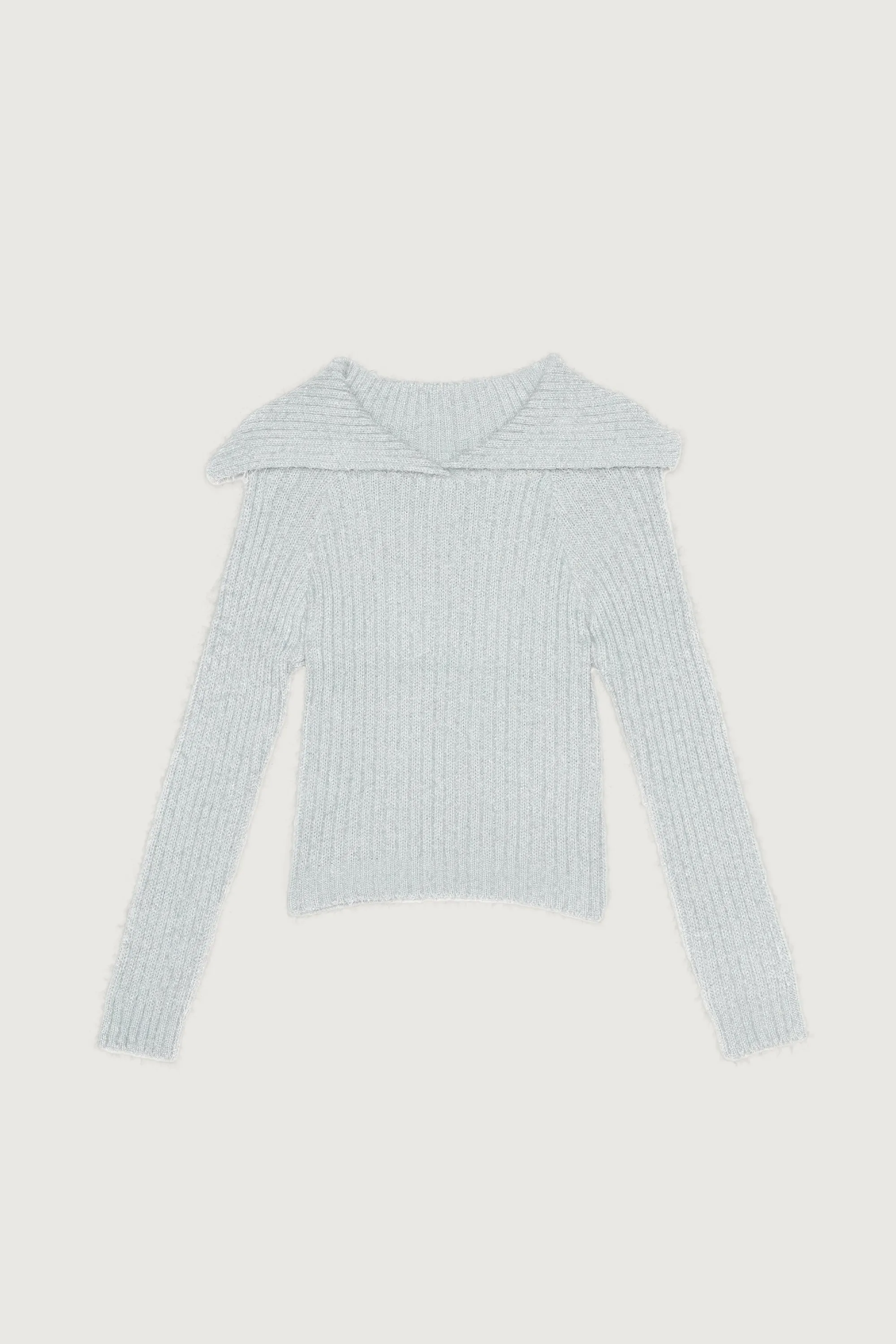 EXTENDED COLLAR KNIT SWEATER