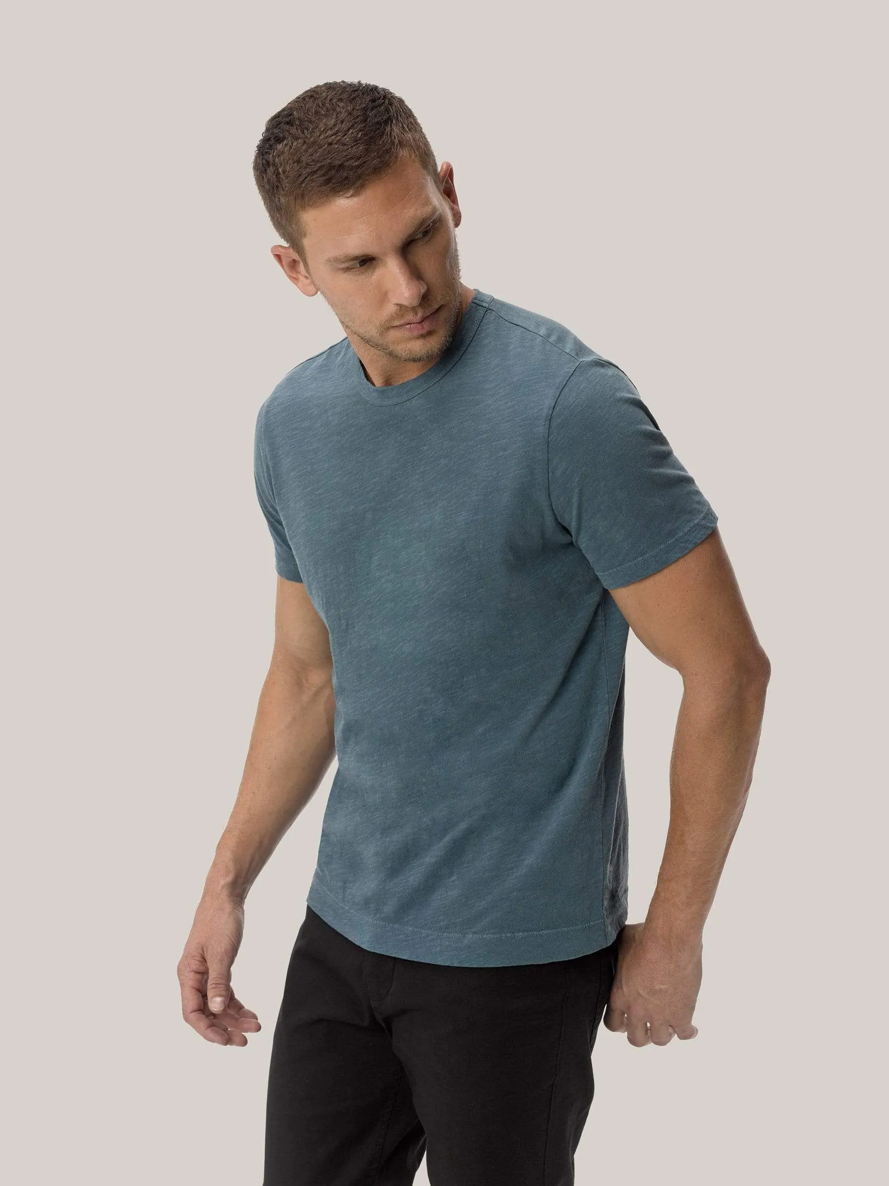 Faded Blue Venice Wash Slub Classic Tee