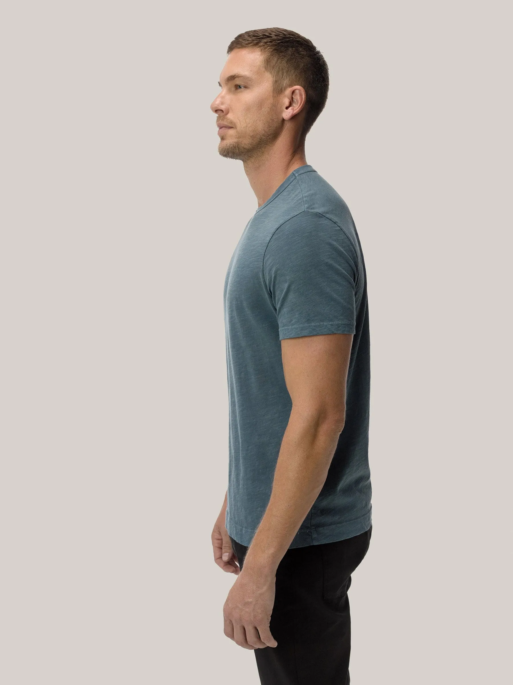 Faded Blue Venice Wash Slub Classic Tee