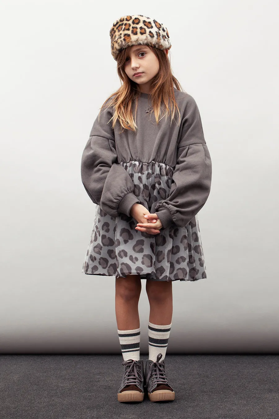 Girls Dress Tocoto Vintage Dark Grey