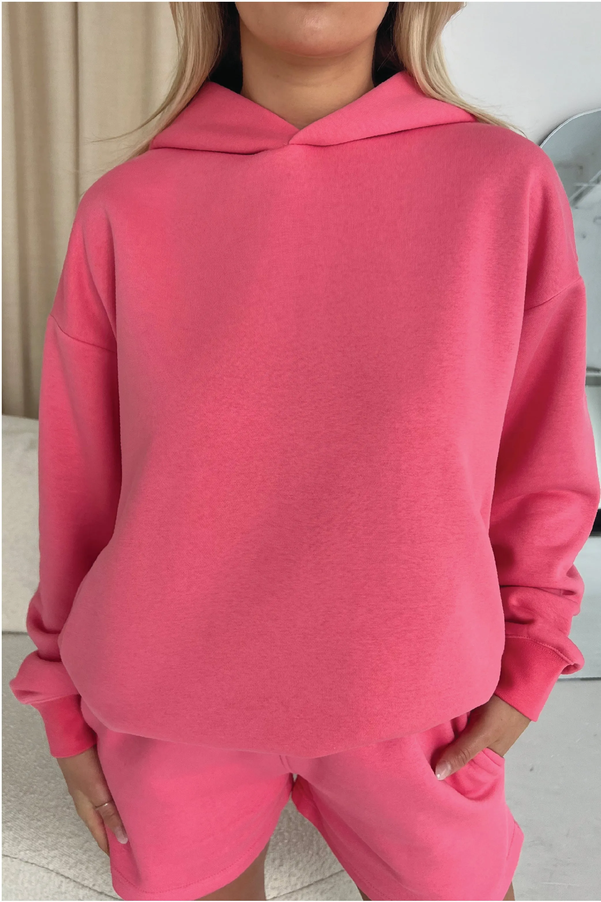 Glamify basics pink lemonade relaxed hoodie