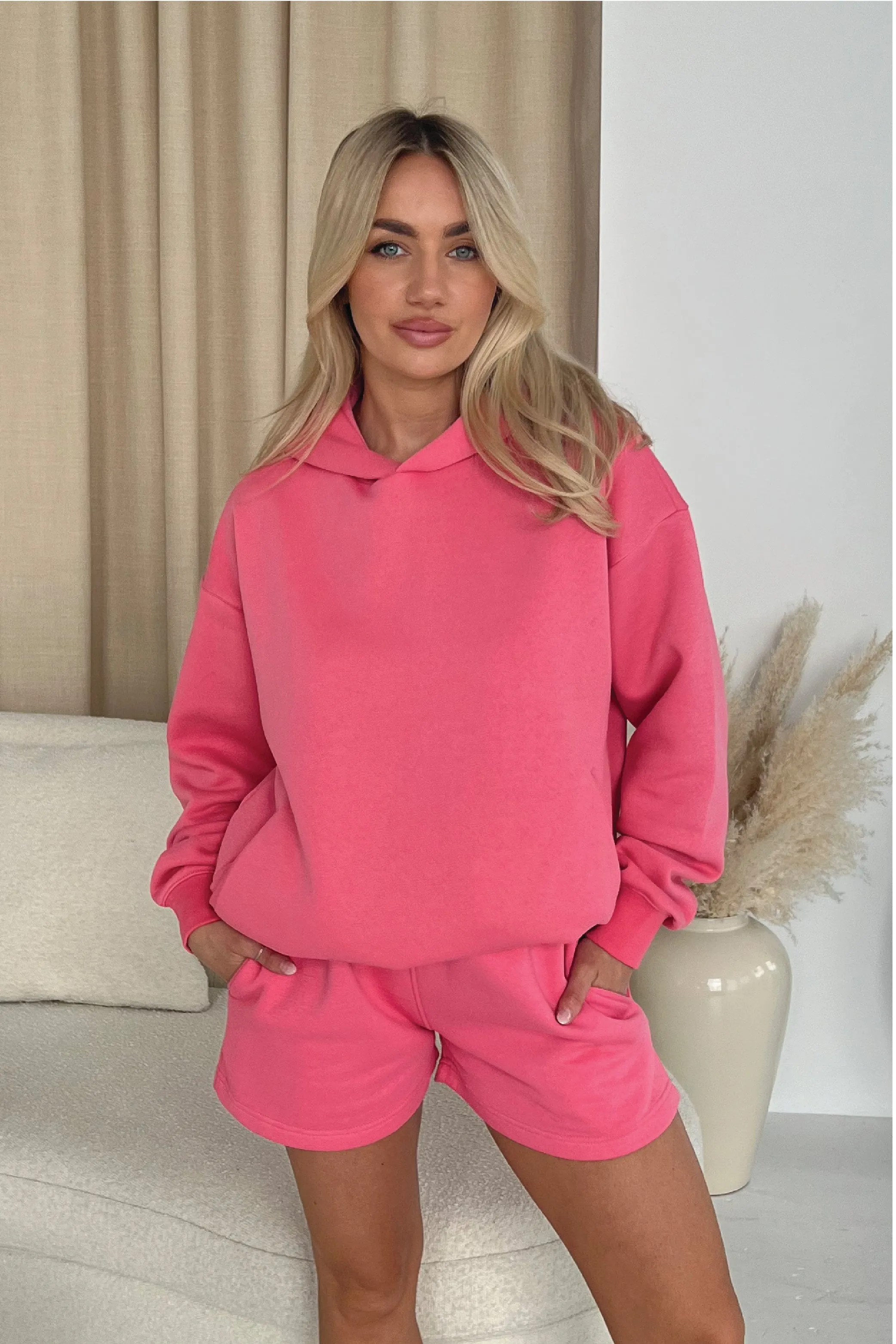 Glamify basics pink lemonade relaxed hoodie