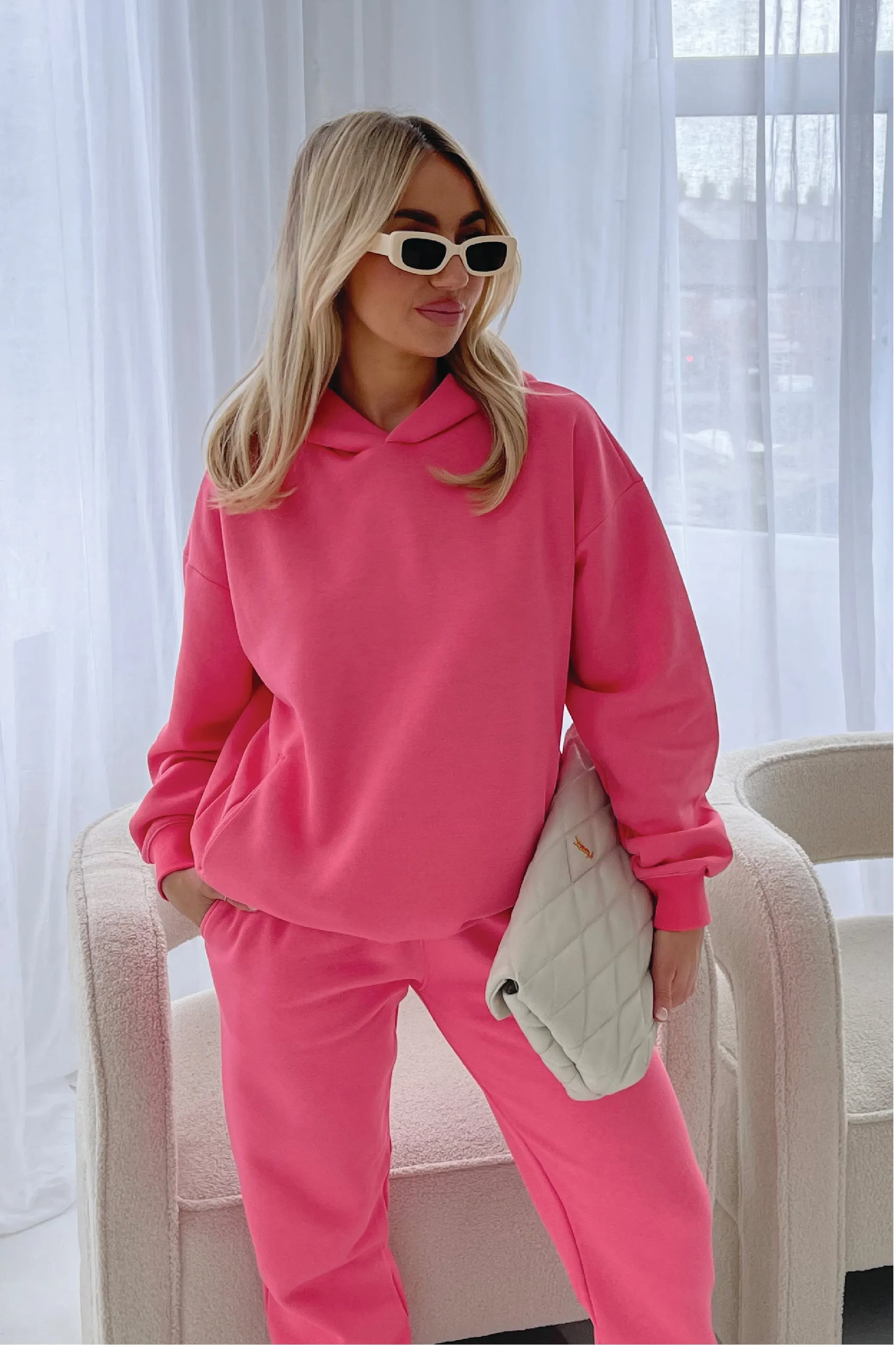 Glamify basics pink lemonade relaxed hoodie