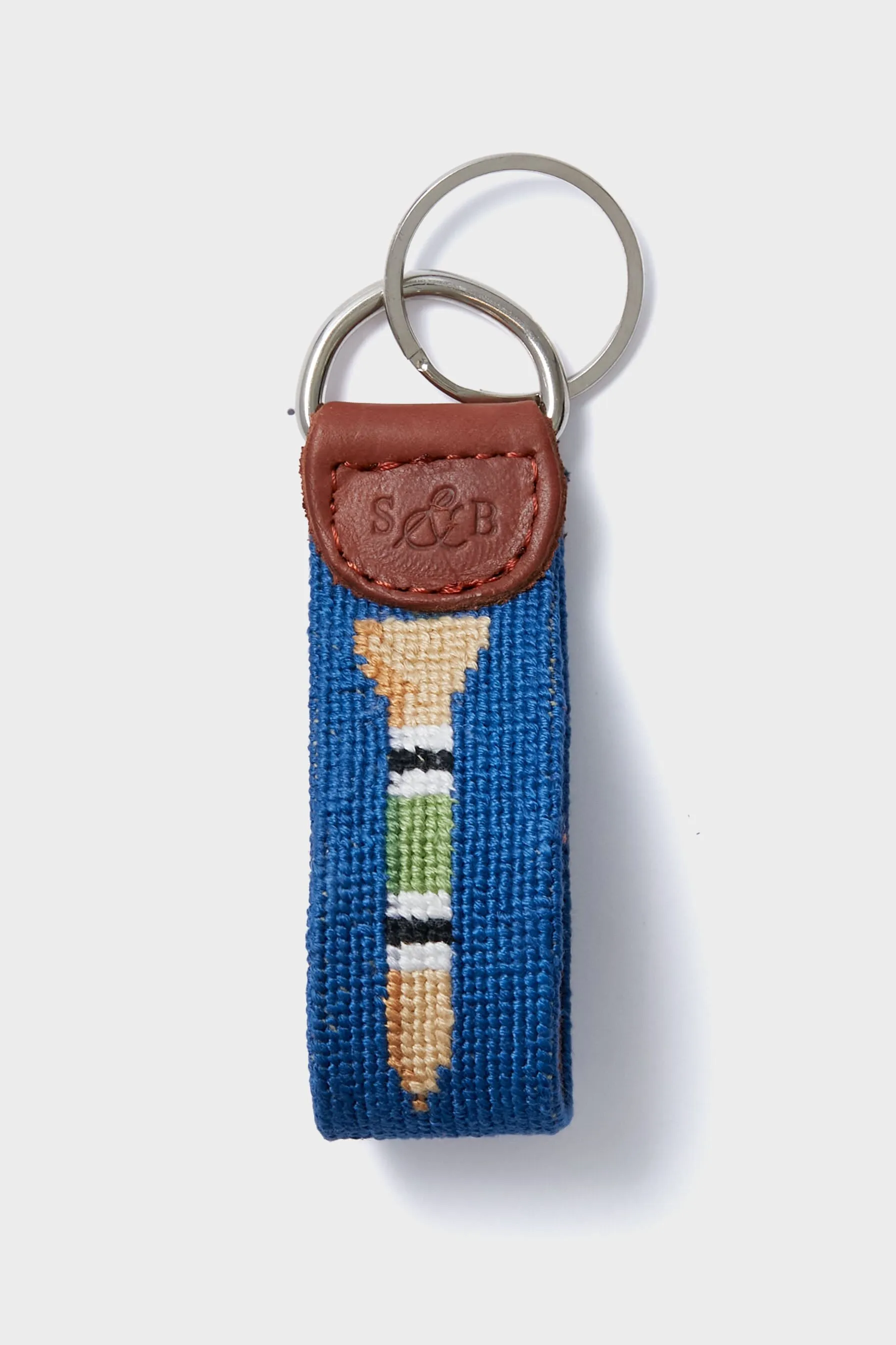 Golf Tees Needlepoint Key Fob