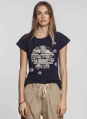 Graphic Ava Tee - Navy Montauk Bus