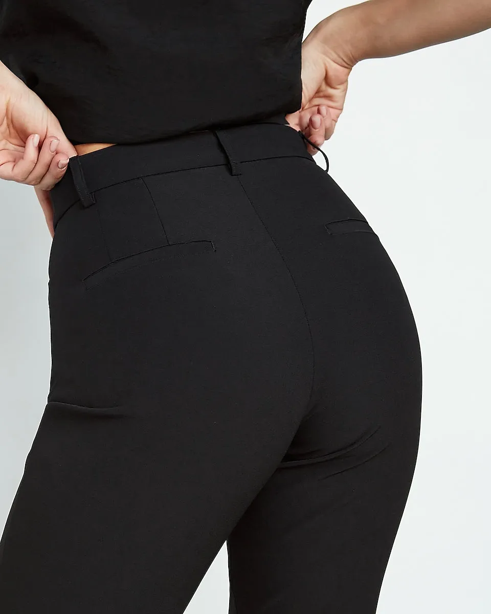 High Waisted Supersoft Twill Curvy Bootcut Pant In Pitch Black