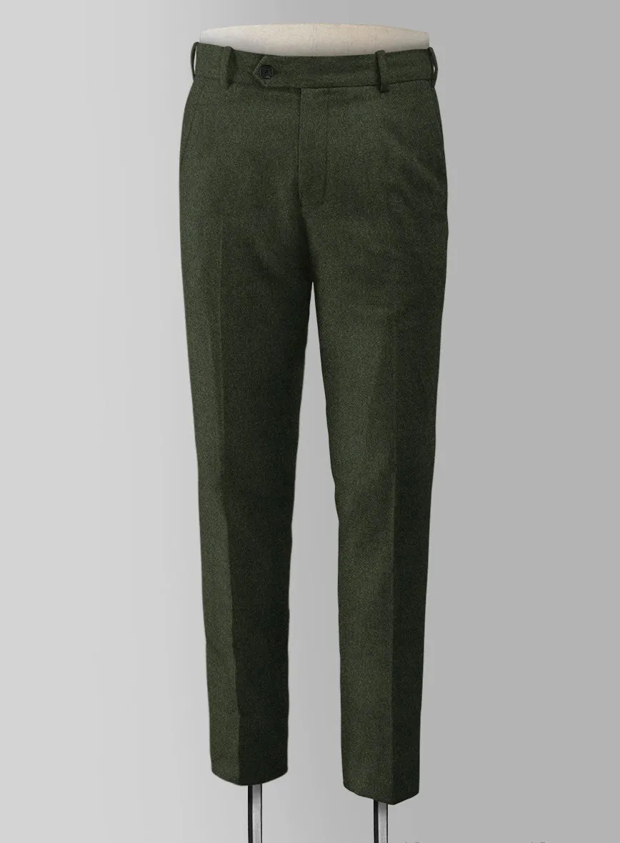 Italian Seaweed Green Tweed Pants