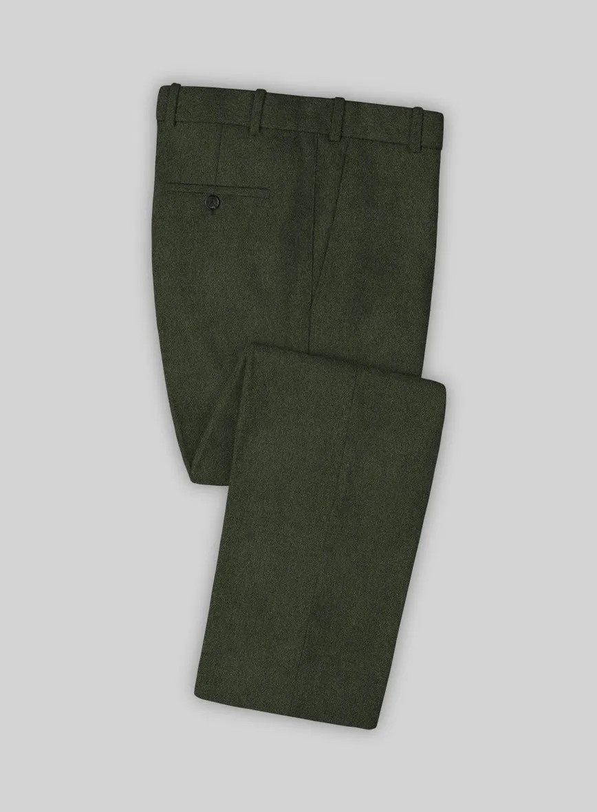 Italian Seaweed Green Tweed Pants