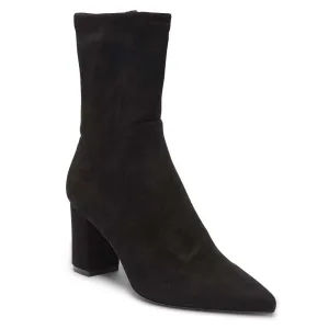 Karly Boot in Black Stretch Suede Look