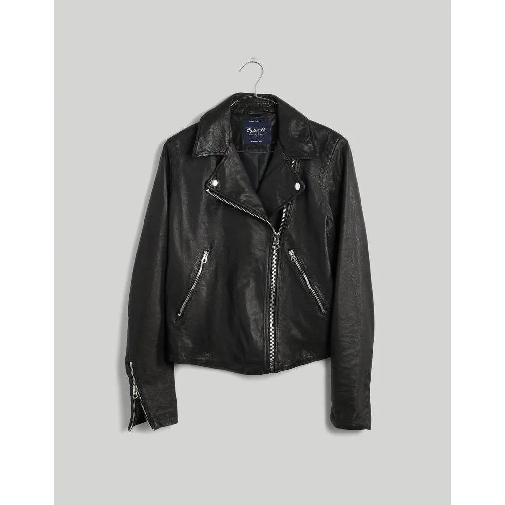 Madewell The Washed Leather Motorcycle Jacket - Size Large