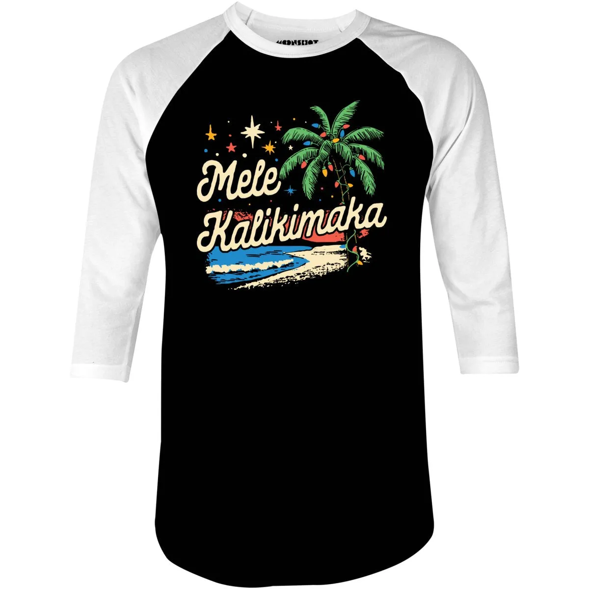 Mele Kalikimaka Christmas - 3/4 Sleeve Raglan T-Shirt