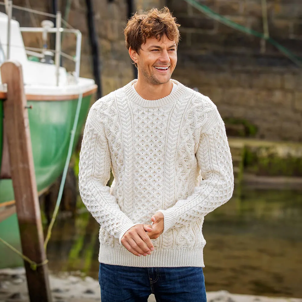 Men's Honeycomb Aran Sweater