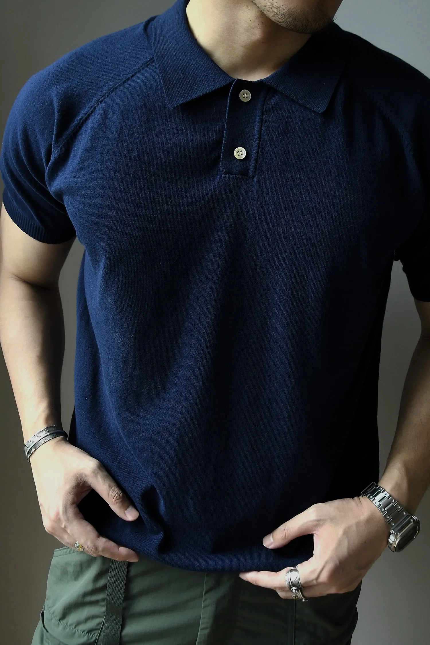 Men's Knit Polo Shirt Short Sleeves