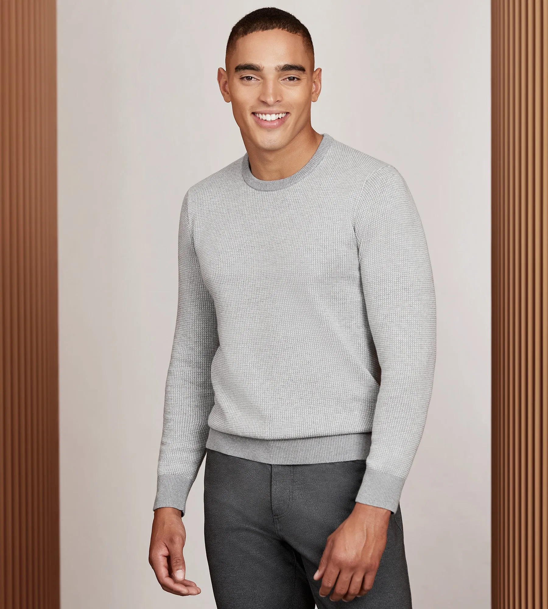 Modern Fit Long Sleeve Crew Neck Sweater