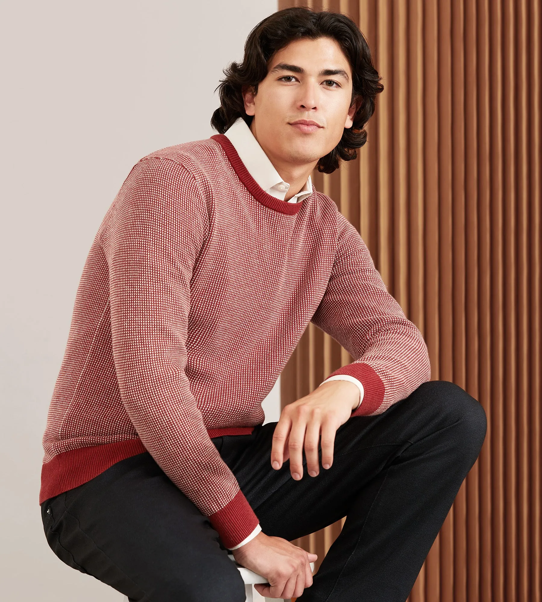 Modern Fit Long Sleeve Crew Neck Sweater