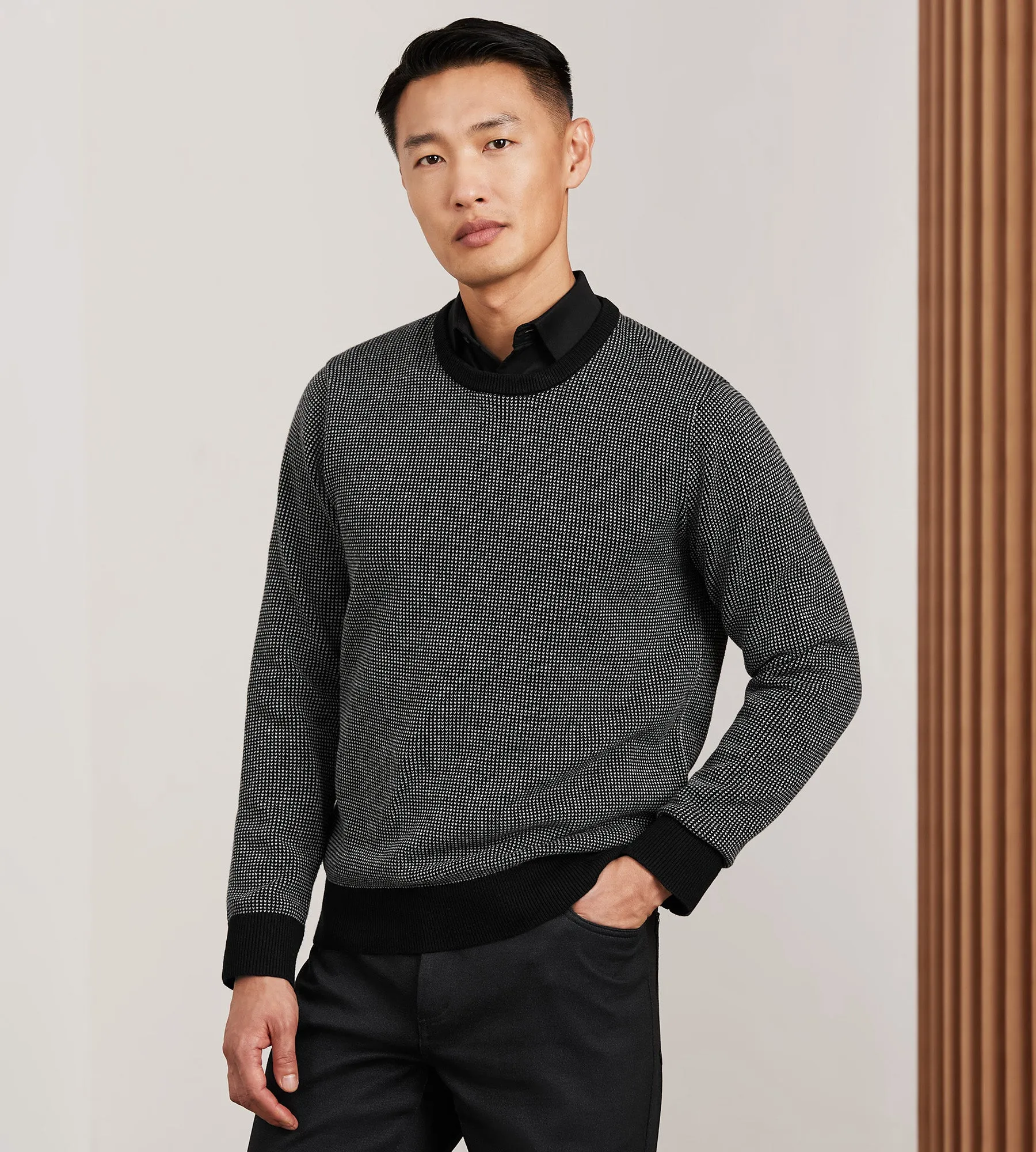 Modern Fit Long Sleeve Crew Neck Sweater