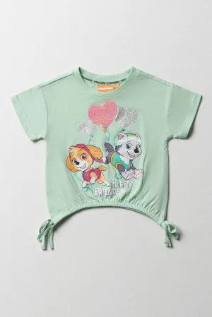 Paw Patrol Side Tie Short Sleeve T-Shirt Light Green