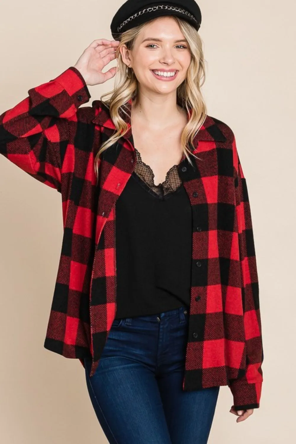 Plaid Button Up Long Sleeve Shirt