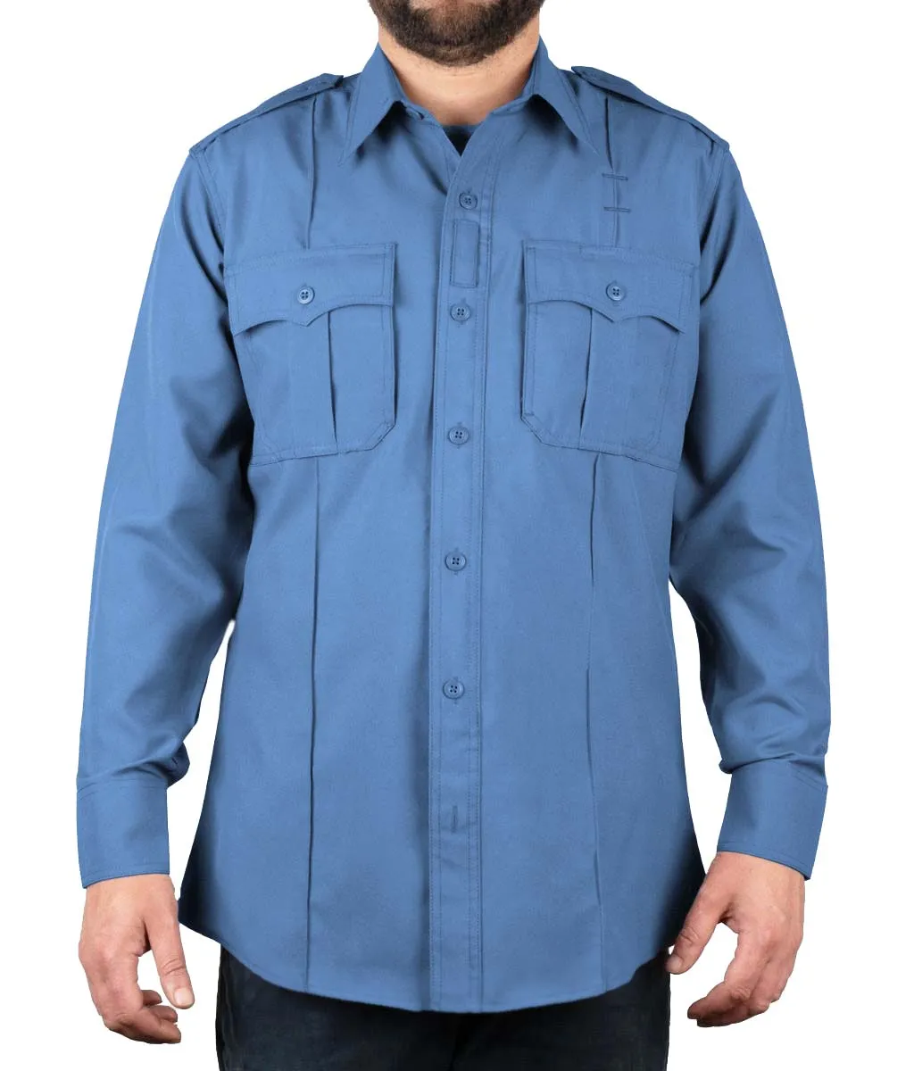 Polyester 4 Pocket Hidden Zipper Uniform Shirt - Long Sleeve