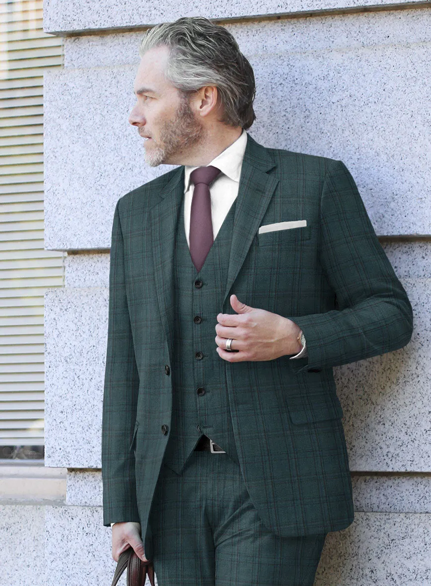 Reda Dark Teal Checks Wool Jacket