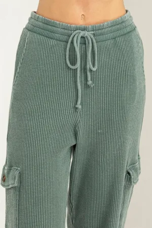 Ribbed Joggers Grey Green