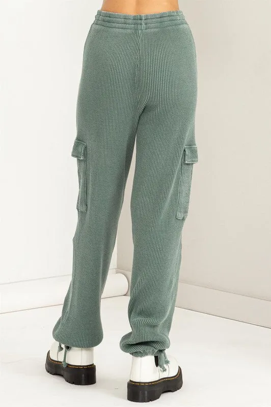 Ribbed Joggers Grey Green