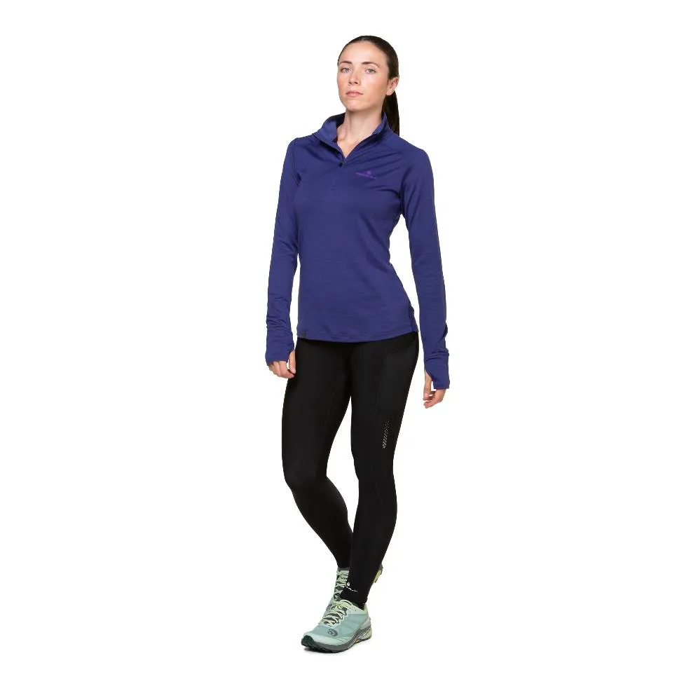 Ronhill Tech Merino Half Zip (Womens) - Deep Ocean/Regal Purple