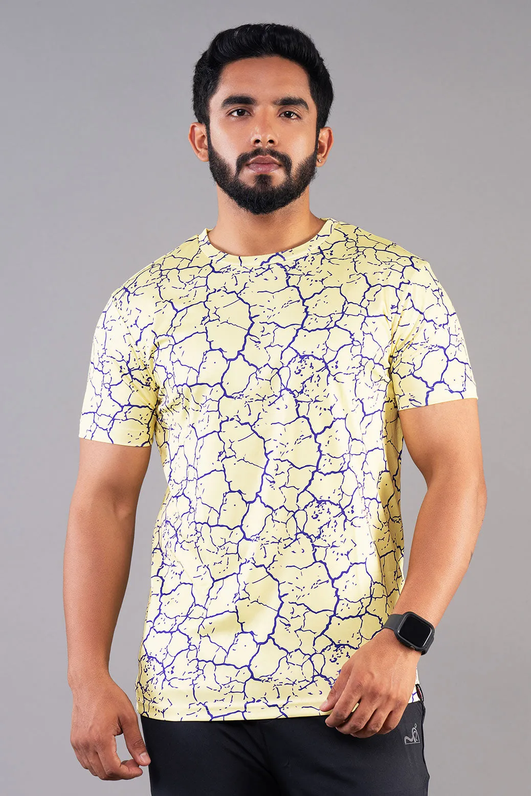 RUDESTYLE MARBEL PRINTED SLIM FIT T-SHIRT - YELLOW