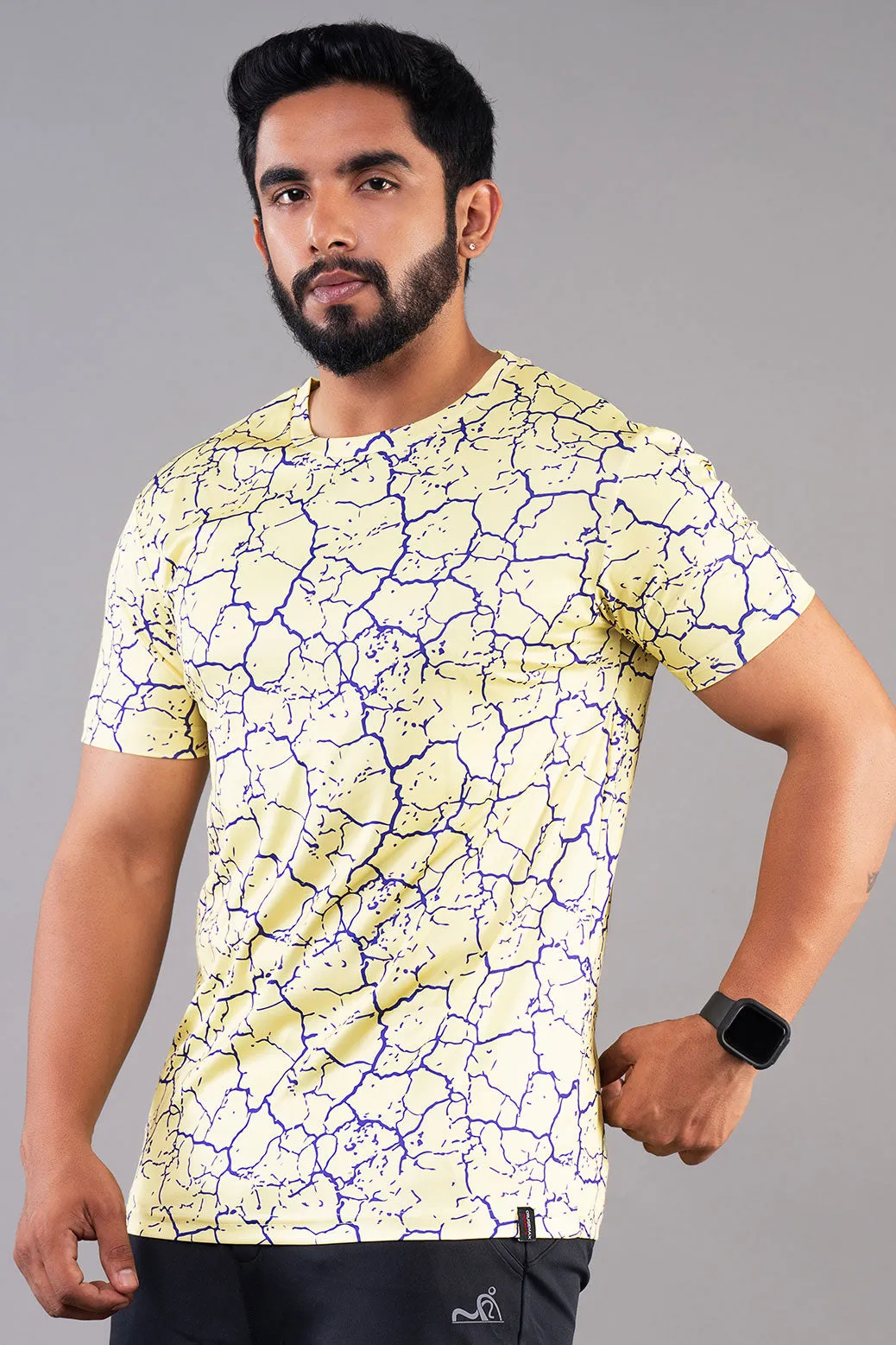 RUDESTYLE MARBEL PRINTED SLIM FIT T-SHIRT - YELLOW