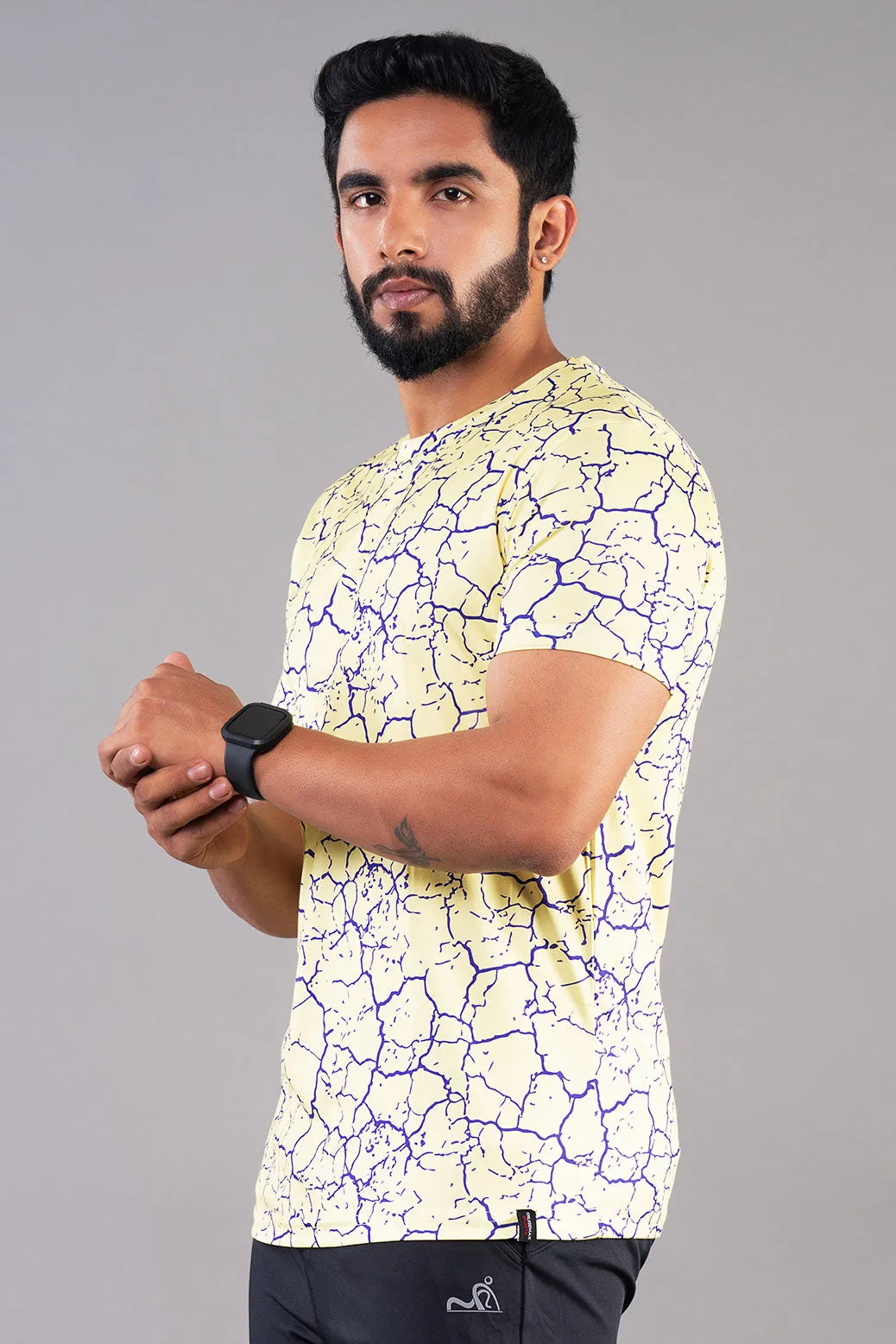 RUDESTYLE MARBEL PRINTED SLIM FIT T-SHIRT - YELLOW