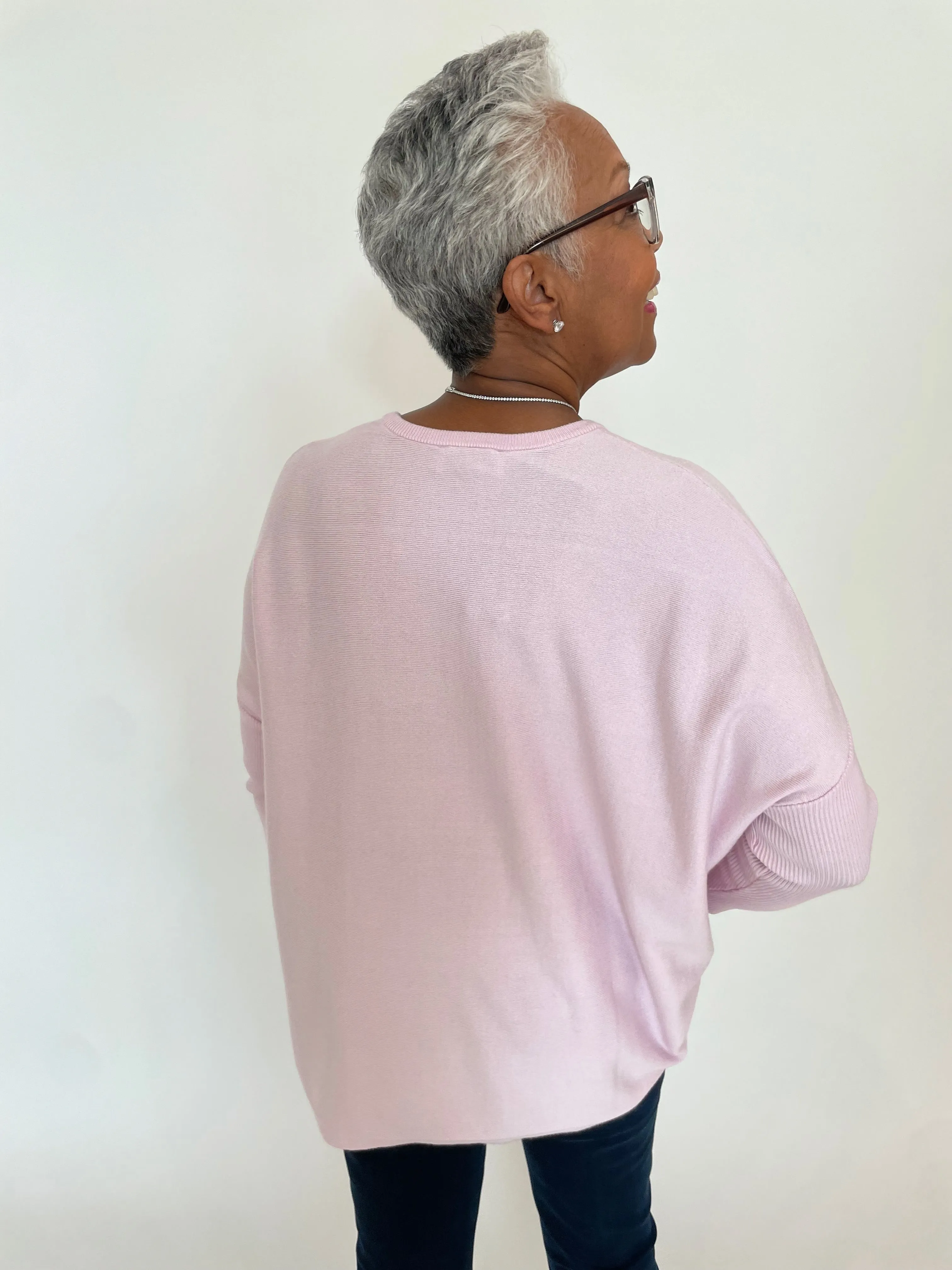 Sabrina Boxy Sweater - Pale Pink