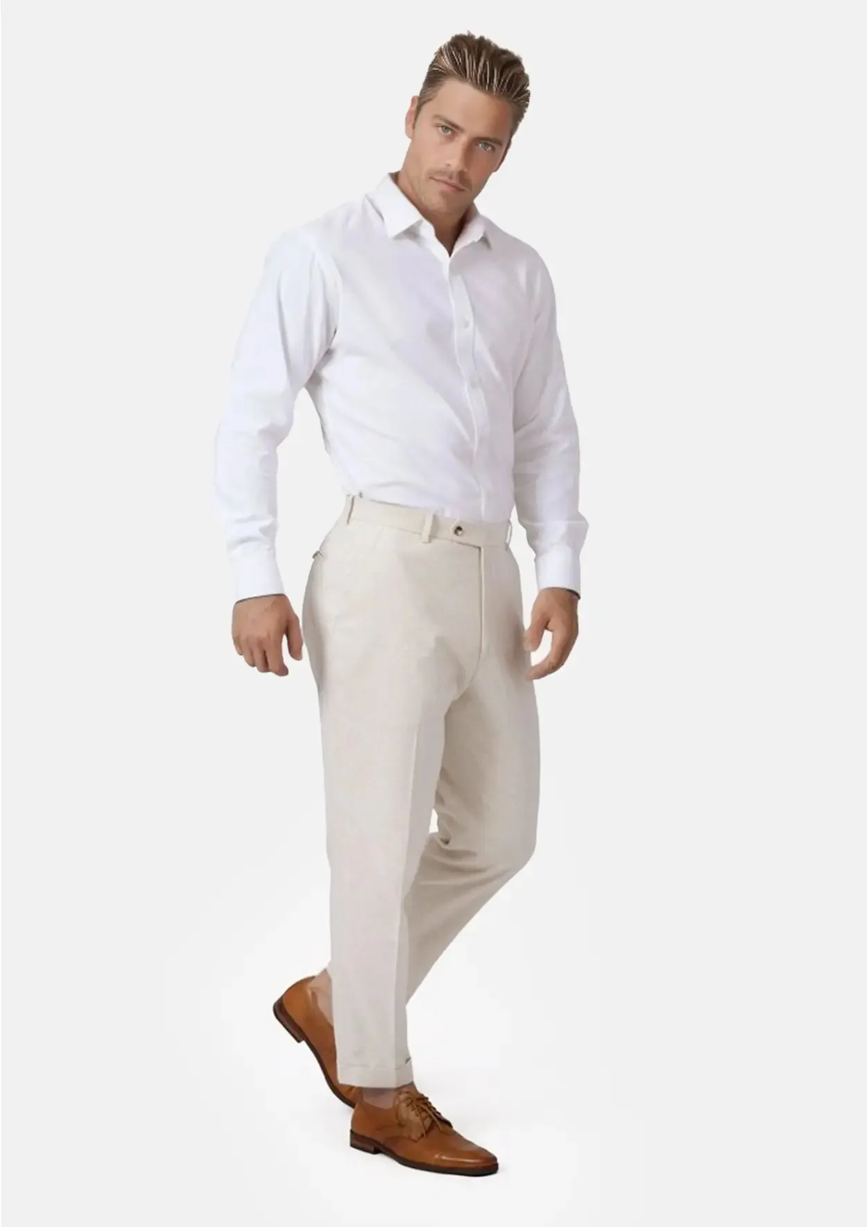 Sand Linen Blend Pants