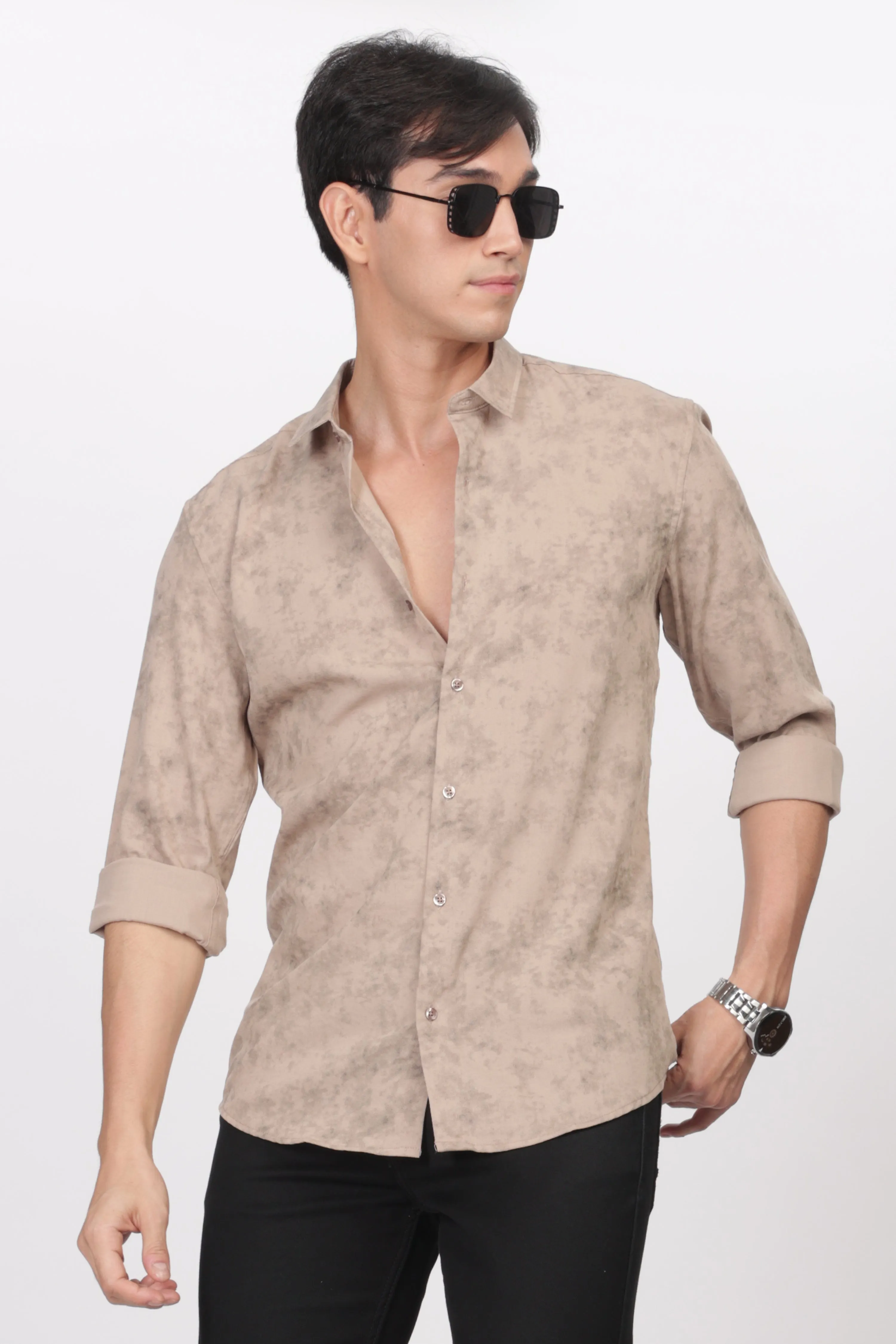 Sandal Slim Fit Self Design Casual Shirt