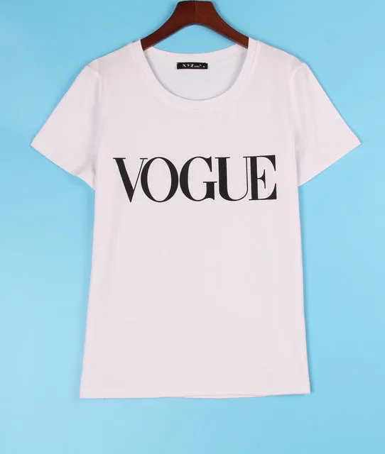 Shiny Gold Vouge Printed Women Tshirt