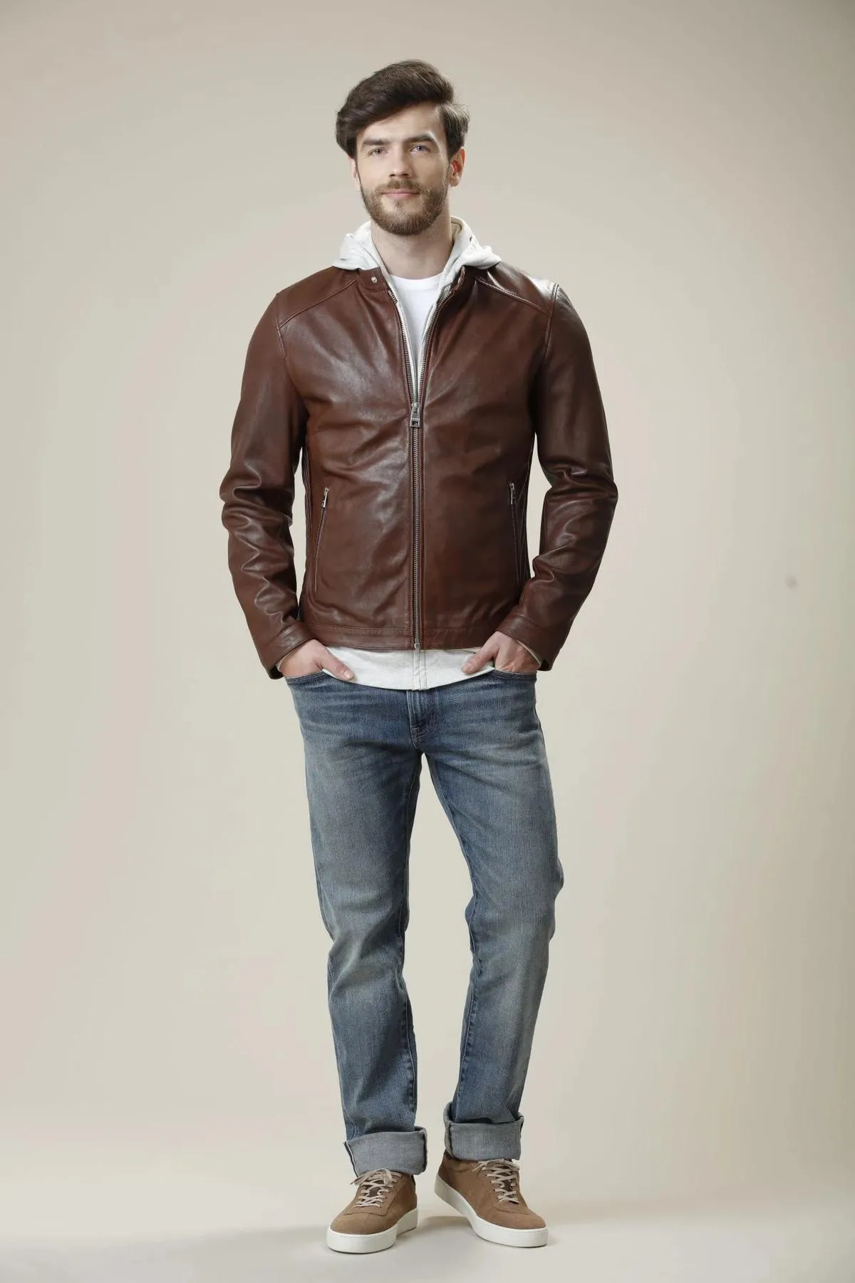 Slim Fit Bomber Fashion Leather Jacket